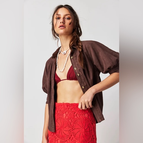 Free People Ellie Solid Top in Brown - Picture 3 of 8